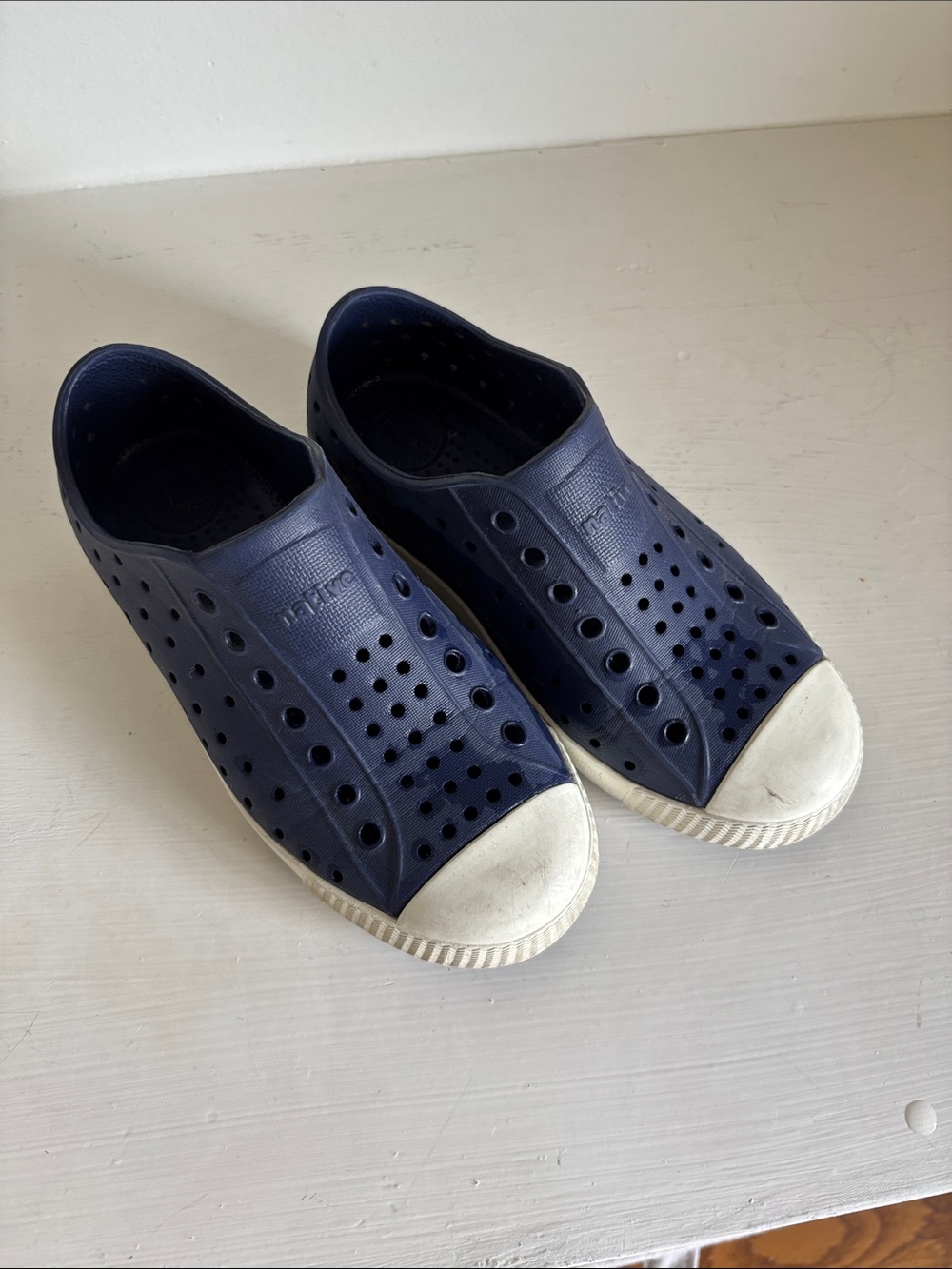 Native Kids Navy and White Slip-On Water Shoes